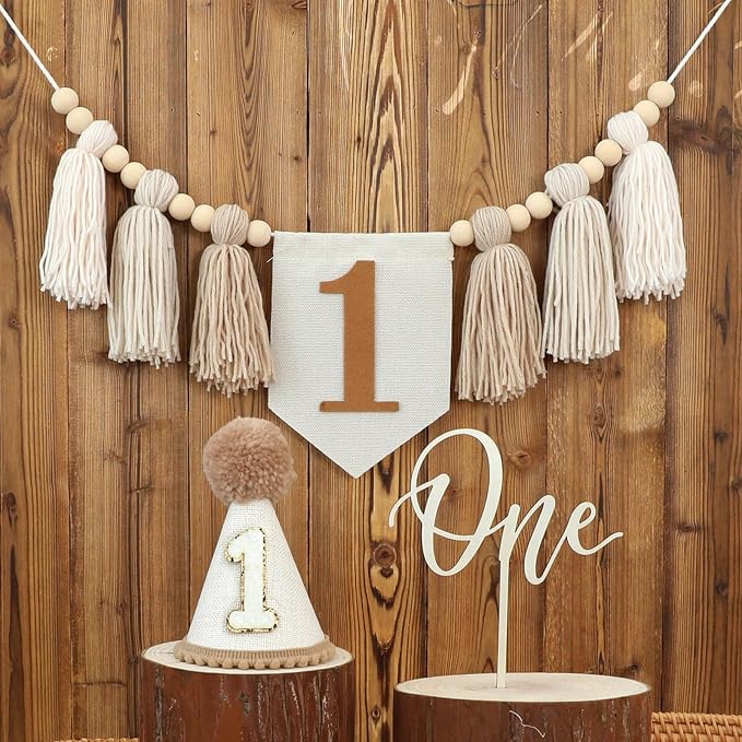 1st Birthday Decorations Boy First High Chair Banner One Year Old Decor