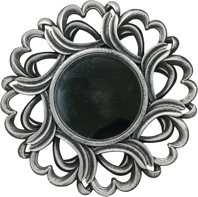 Retro Silver Mirrors for Wall Pack of 3. Round Mirrors. Decorative Mirrors.Small Wall Mirrors for Decor Home Decor Plastic Frames.Glass Mirrors.Make Old Silver Color.