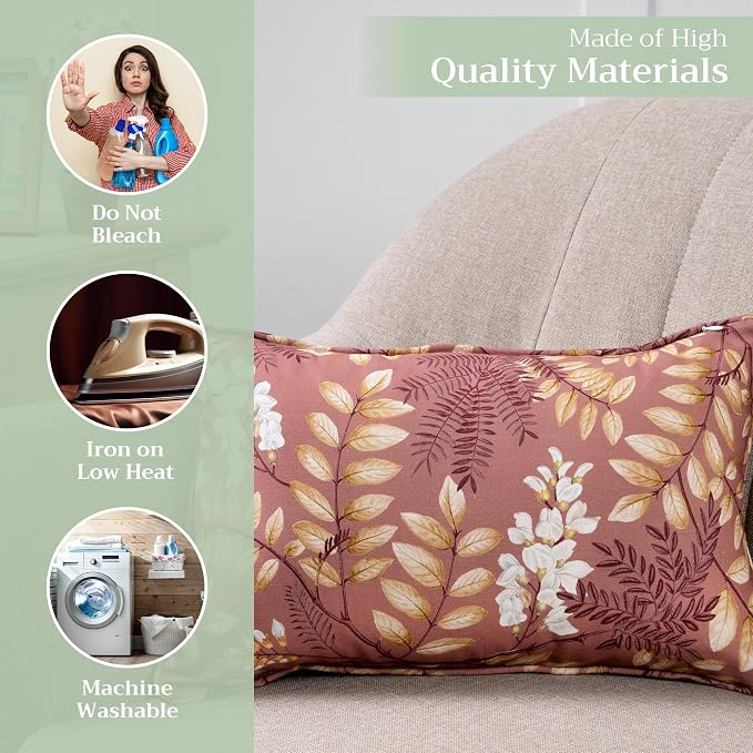 Maison d' Hermine Throw Pillow Covers 100% Cotton (12" x 20" - Pack of 1)