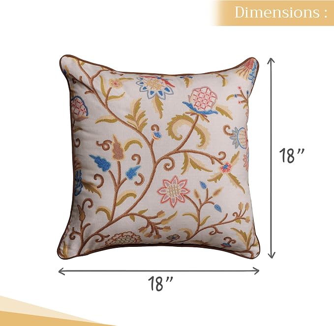 Maison d' Hermine Throw Pillow Covers 100% Cotton (18" x 18" - Pack of 1)