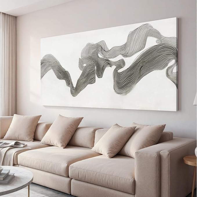 Abstract Wall Art Decor Wall Art Pictures for Living Room Abstract Canvas Art Wall Decor Gray White Wall Art Prints Artwork for Walls Modern Minimalist Wall Art Decorations Home Office Decor 20" X 40"