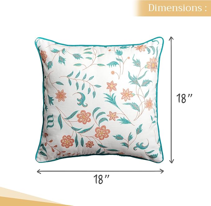 Maison d' Hermine Throw Pillow Covers 100% Cotton (18" x 18" - Pack of 1)