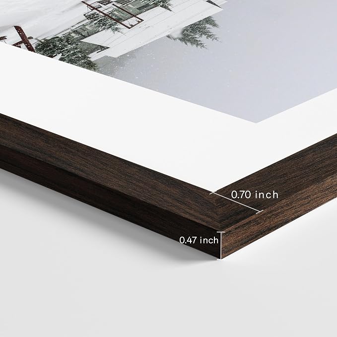 eletecpro Picture Frames Set of 9, 8x8 in, Acrylic Cover, Walnut Brown | Display Photo 4x4 with Mat or 8x8 without, Square Gallery Collage, Wall Mount, Minimalist Home Decor, Engineered Wood