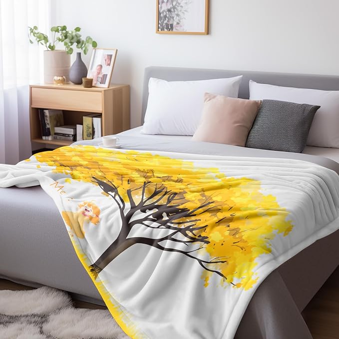 TURMTF Sentimental Mother-Daughter Blanket Gift for Love & Gratitude, My Mother & Me Tree of Nurture, Heartwarming Gift for Mom on Mothers Day Birthday Christmas, Cozy Fleece Throw Blanket 55"x70"