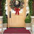 Christmas Buffalo Plaid Rug 27.5x43 in, Red Black Indoor Outdoor Rug | Cotton Blend, Hand-Woven Look, Machine Washable, Layering Rug, Porch Entryway Decor