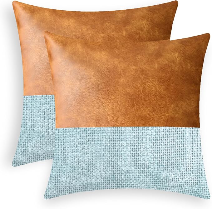 CaliTime Decorative Couch Throw Pillow Covers 18 X 18 Inches Smoke Blue