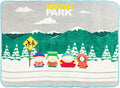 Silver Buffalo South Park Bus Stop Kyle Stan, Fleece Throw Blanket, 45x60in | Eric Cartman and Kenny, Soft and Cozy, 180 GSM