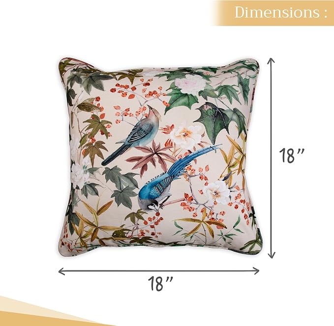Maison d' Hermine Throw Pillow Covers 100% Cotton (18" x 18" - Pack of 1)