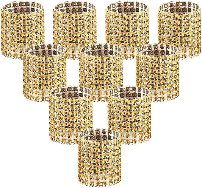 Accmor 100pcs Napkin Rings, Gold Napkin Rings Buckles | Napkin Rings for Table Decorations, Wedding, Dinner, Party, DIY Decoration