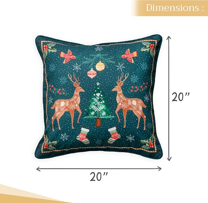 Maison d' Hermine Throw Pillow Covers 100% Cotton (20" x 20" - Pack of 1)