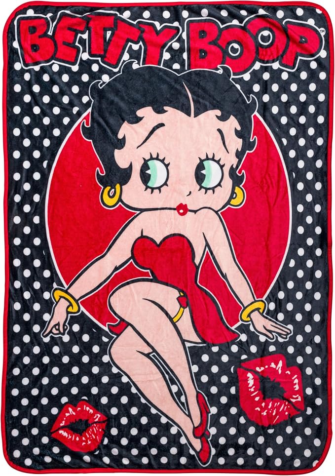 Silver Buffalo Betty Boop Style, Fleece Throw Blanket, 45x60in | Soft and Cozy, 180 GSM