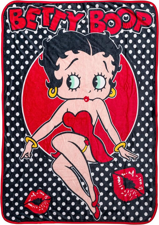 Silver Buffalo Betty Boop Style, Fleece Throw Blanket, 45x60in | Soft and Cozy, 180 GSM