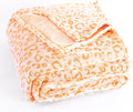 PLEASANT BOULEVARD | Leopard Throw Blanket Fleece, Premium Lightweight Cozy Warm Plush Microfiber Bedspread for Couch Sofa and Bed (Orange, Twin (60 x 80 inches))