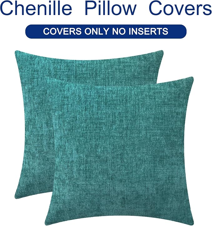 CaliTime Decorative Couch Throw Pillow Covers 26 X 26 Inches Teal