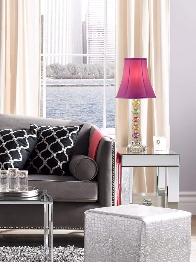 Bohemian 21" High Table Lamp Glass Stacked Traditional Modern Colored