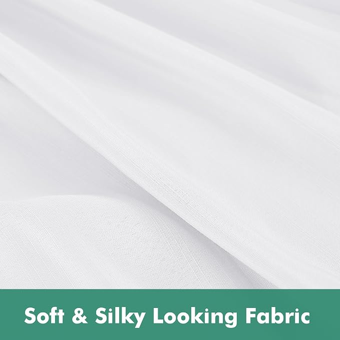 Wrap Around Full Bed Skirt Split Corners 21" Drop-Elastic Long Dust Ruffle | White Adjustable Pleated Bedskirt-Easy Fit Wrinkle Resistant Washable Bed Skirting-Hotels Apartment Guest Bedroom Bed Posts
