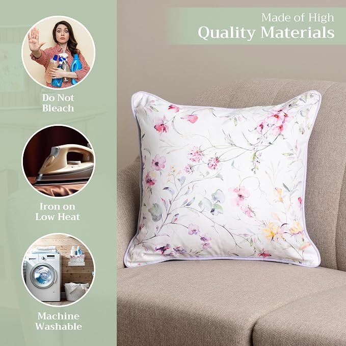Maison d' Hermine Throw Pillow Covers 100% Cotton (20" x 20" - Pack of 1)