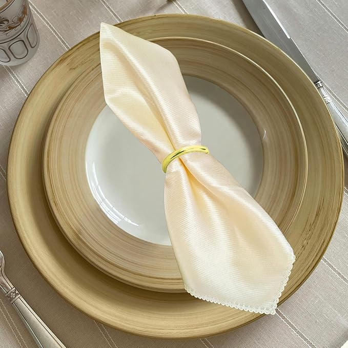 40 Pcs Gold Napkin Rings - Metal Napkin Ring(Round) | Stainless Steel Napkin Rings for Table Settings Wedding Christmas Party Dinner Table