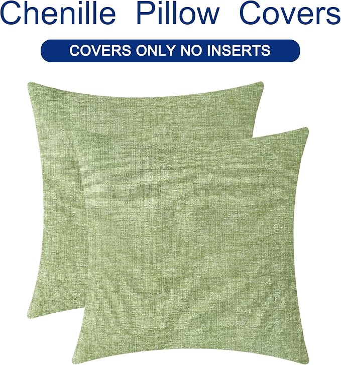 CaliTime Decorative Couch Throw Pillow Covers 22 X 22 Inches Sage Green