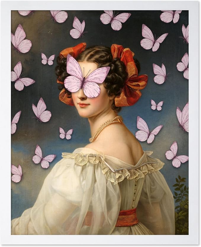 Poster Master Auguste Strobl Print - Portrait Painting Poster - Altered & Pop Art - Housewarming Gift for Men & Women - Aesthetic Decor for Bedroom, Living Room or Office - 16x20 White Framed