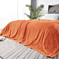 BEDELITE Ribbed Jacquard Burt Orange King Size Blanket for Bed, 108x90 Inch | Soft Warm Decorative Fluffy Blanket, Cozy Fuzzy Lightweight Plush Fleece Throw Blankets for Bed, Room Decor, Gift for Women