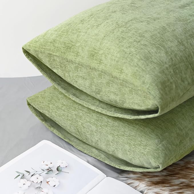 CaliTime Decorative Standard Throw Pillow Covers 26 X 20 Inches Sage Green
