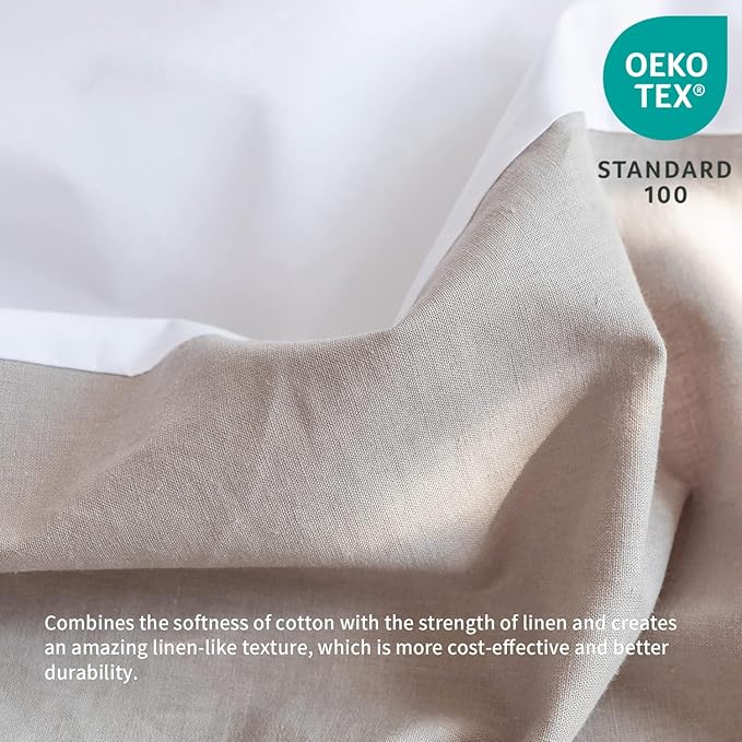 BISELINA French Linen Bed Skirt with Pleated Corner 18-Inch Tailored Drop Natural Flax Cotton Blend Basic Dust Ruffle Soft Cozy Farmhouse Bedding (18" Twin, Basic Grey)