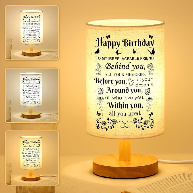 WSYEAR Birthday Gifts for Women, Happy Birthday Gifts for Best Friend Birthdays Gifts, Table Lamp for Sister Mom Wife Her Girlfriend Coworker Bestie