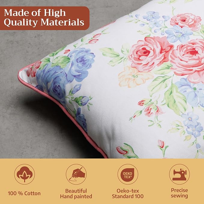 Maison d' Hermine Throw Pillow Covers 100% Cotton (18" x 18" - Pack of 1)