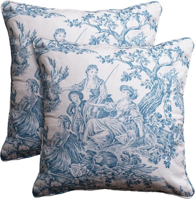 Maison d' Hermine Throw Pillow Covers 100% Cotton (18" x 18" - Pack of 2)