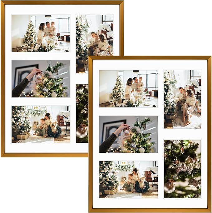Golden State Art 11x14 Collage Frame w/Mat for 5 4x6 Photos Bronze 2 Pack