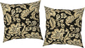 Outdoor Pillow Covers 16x16 Inch Set of 2 Waterproof Decorative Throw Pillow Covers Patio Pillow Cases for Patio Furniture Garden Couch Farmhouse,Jacobean Black