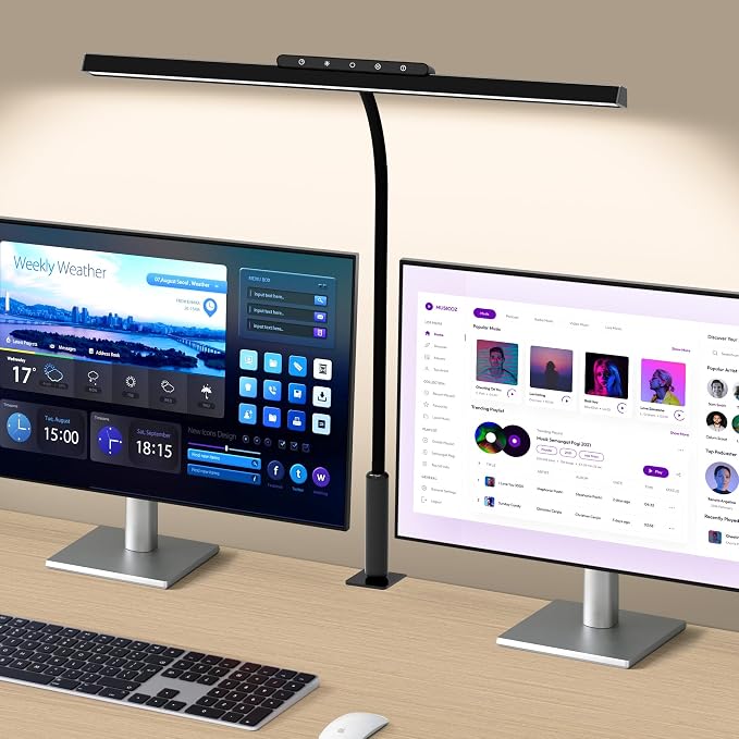 Desk Lamp with Clamp,Eye-Caring Adjustable Brightnes Desk Light for Office