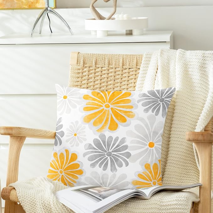 CaliTime Decorative Couch Throw Pillow Covers, 18 X 18 Inches, Orange