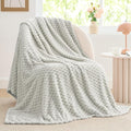 BEDELITE Light Grey Throw Blanket for Couch, Soft Gifts for Women, 50 * 60 | 3D Jacquard Decorative Fleece Blanket, Super Soft Plush Throws, Cute Birthday Gift for Women & Men, Suitable for All Seasons