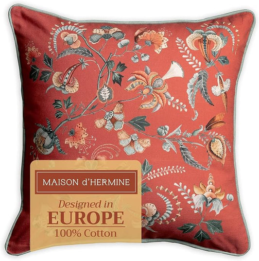 Maison d' Hermine Throw Pillow Covers 100% Cotton (20" x 20" - Pack of 1)