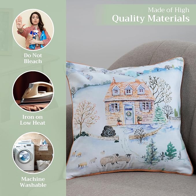 Maison d' Hermine Throw Pillow Covers 100% Cotton (20" x 20" - Pack of 1)