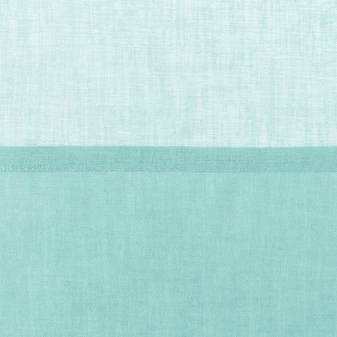 DWCN Semi Sheer Curtains, Grommet Top Window Sheer Curtain Drapes for Bedroom Living Room, Faux Linen Look Voile Transparent Solid Sheer Curtains Set of 2 Panels 52 x 95 Inches Long, Mint Green