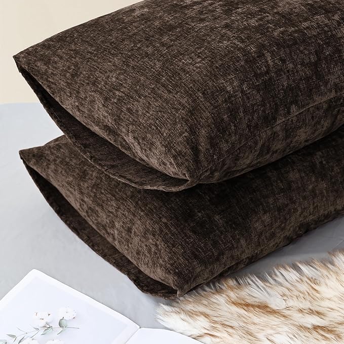 CaliTime Decorative Standard Throw Pillow Covers 26 X 20 Inches Coffee