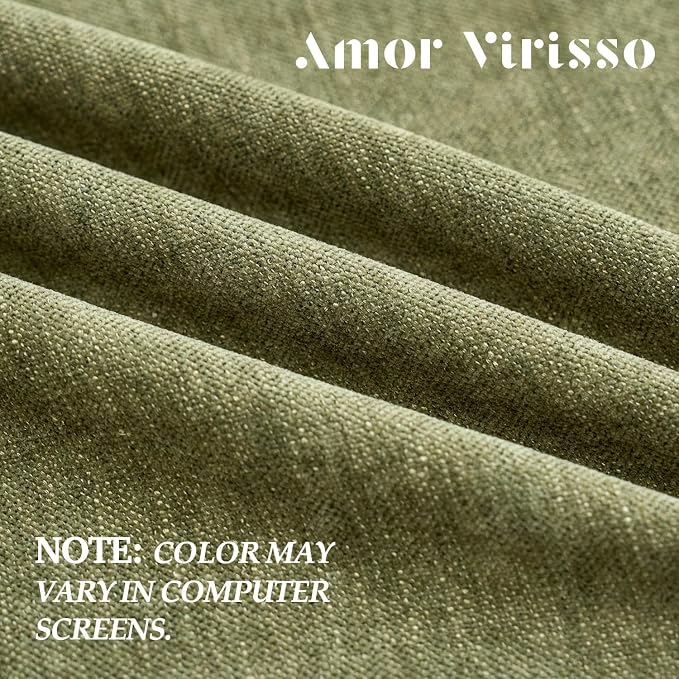 Amor Virisso Fringe Throw Pillow Covers 18x18 Set of 2 Boho Neutral Farmhouse Decorative Pillow Covers with Tassels for Couch Sofa Bed, Olive Green