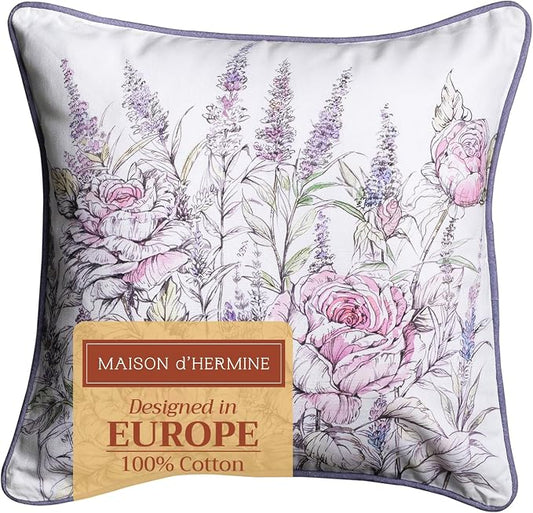Cotton Throw Pillow Cover 20x20 Inch Decorative Single Pack