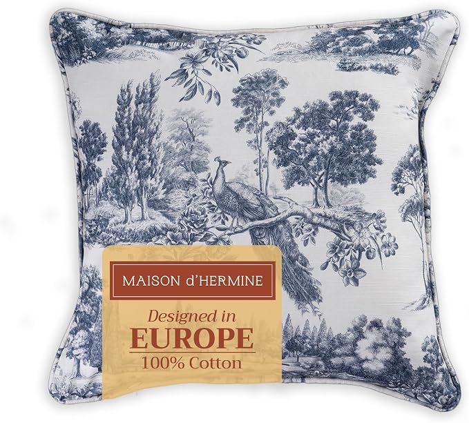 Maison d' Hermine Throw Pillow Covers 100% Cotton (20" x 20" - Pack of 1)