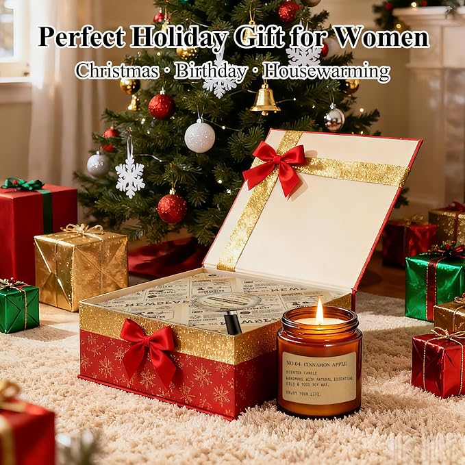 Scented Candles Gift Set,12 Pack Aromatherapy Candles for Home Scented, | Aromatherapy Jar Candle Gifts for Women, Natural Soy Wax Amber Candle Set, Scented Candles Set for Birthday Present