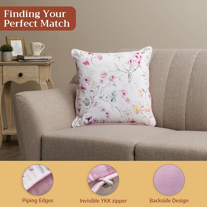 Maison d' Hermine Throw Pillow Covers 100% Cotton (18" x 18" - Pack of 1)
