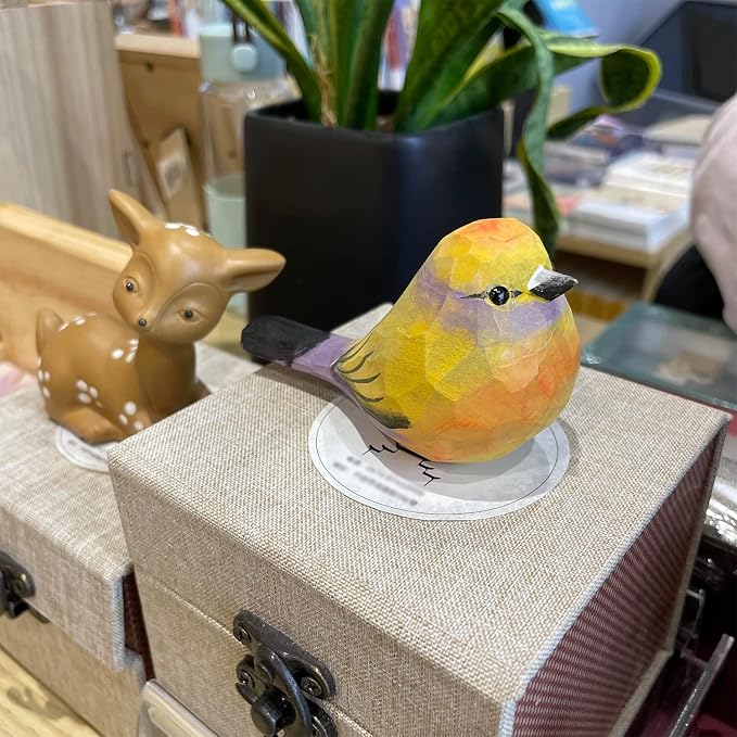 WEAUSUP Hand Carved Wooden Bird Figurine Gift for Friends