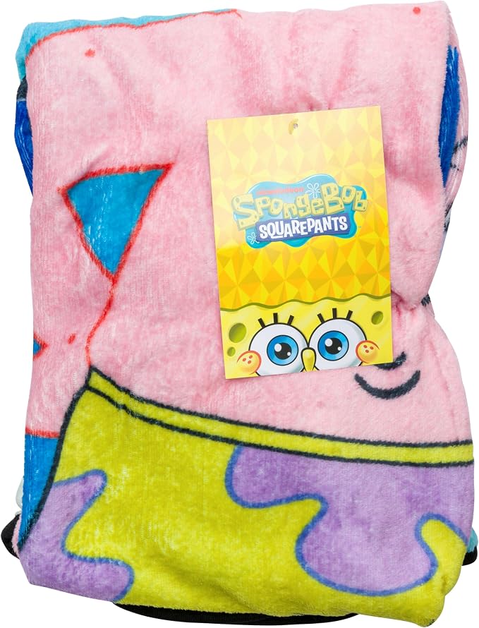 Silver Buffalo Spongebob Squarepants Patrick, Fleece Throw Blanket, 45x60in | Fishnets and Boots, Soft and Cozy, 185 GSM