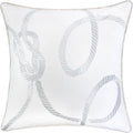 Embroidery White Velvet Throw Pillow Cover, Merry Christmas Series Gift Knot Luxury Soft Fuzzy Cozy Warm Slik Gift Square Couch Cushion Pillow Case 20 x 20 Inch, Cover Only
