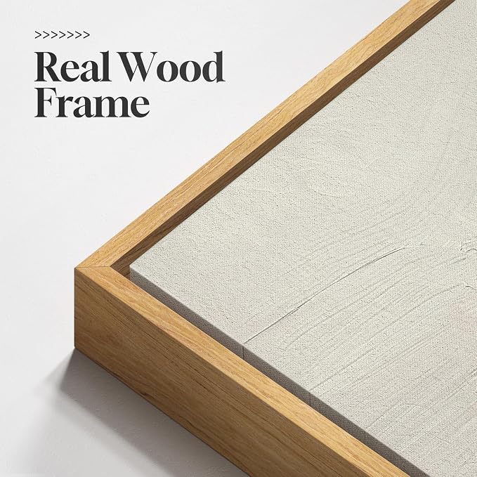 Framed Neutral Abstract Pine Tree Landscape Wall Art Bedroom, 16x24 Inch | 3 piece, Modern, Canvas artwork, Nature forest picture, Farmhouse wall decor, Home office art, Ready to hang, Wood frame