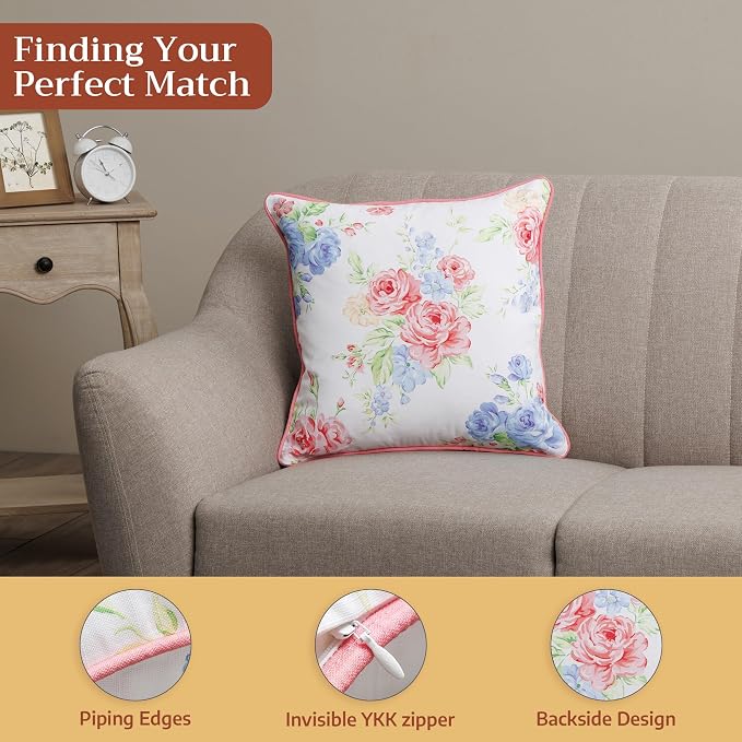 Maison d' Hermine Throw Pillow Covers 100% Cotton (18" x 18" - Pack of 1)