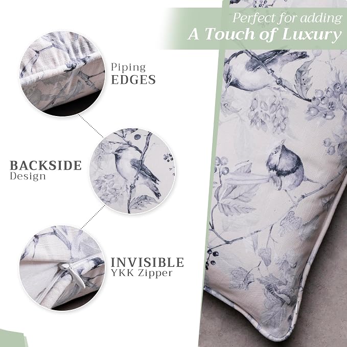 Maison d' Hermine Throw Pillow Covers 100% Cotton (12" x 20" - Pack of 1)